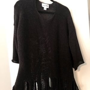 Joseph Ribkoff black loose knit sweater -